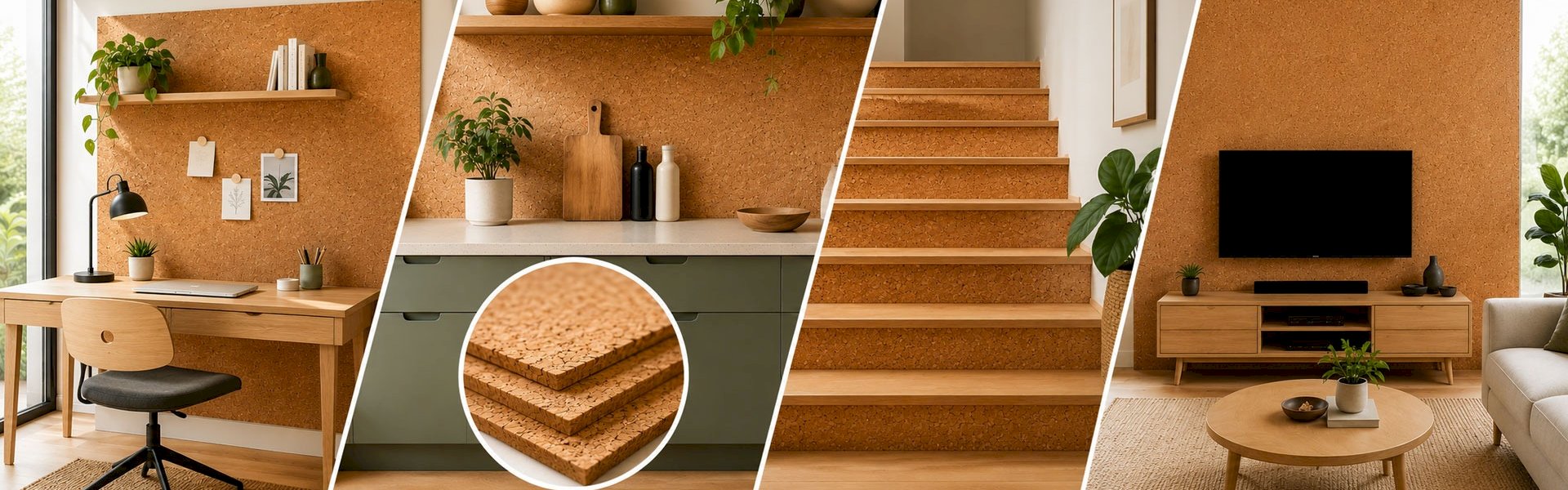 Interior design ideas featuring natural cork accent surfaces